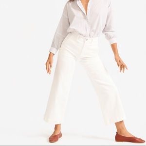 Everlane Wide Leg Crop Pant in Bone